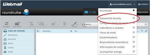 Configurar senha pelo Webmail - Passo 4